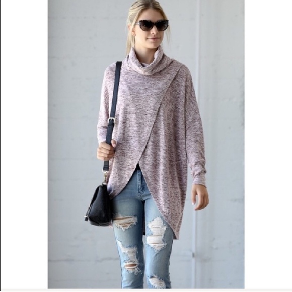 The Chic Petunia Tops - Turtleneck Layered Tunic Top